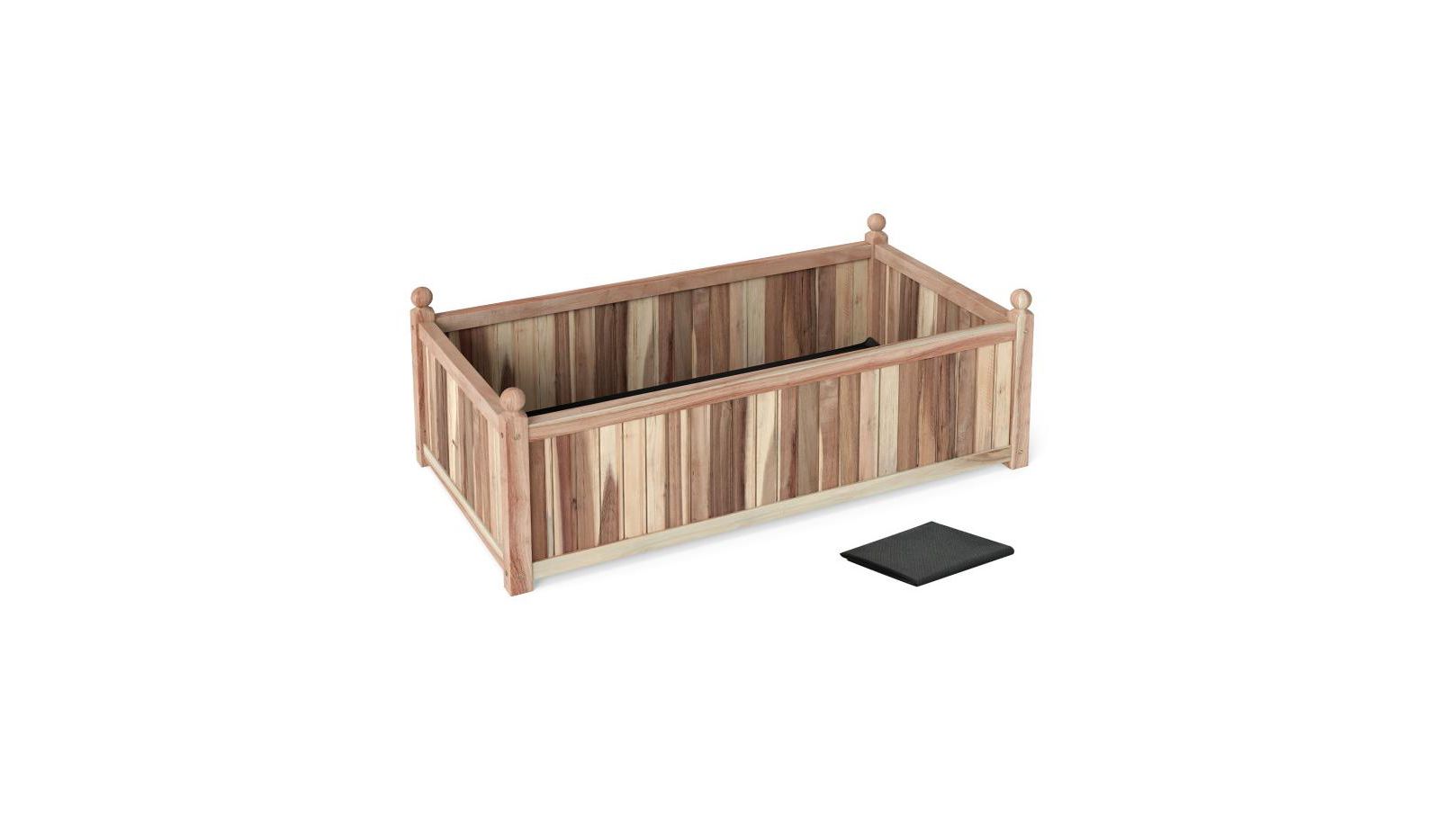 Slickblue Acacia Wood Raised Garden Bed with Protective Liner