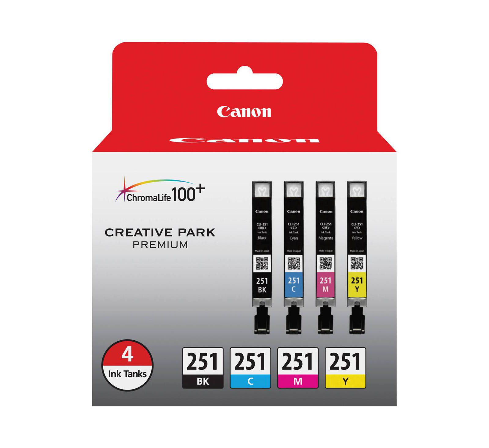 Canon CLI-251 BK/CMY комплект из 4 картриджей для принтеров PIXMA iP, iX, MG, MX Series