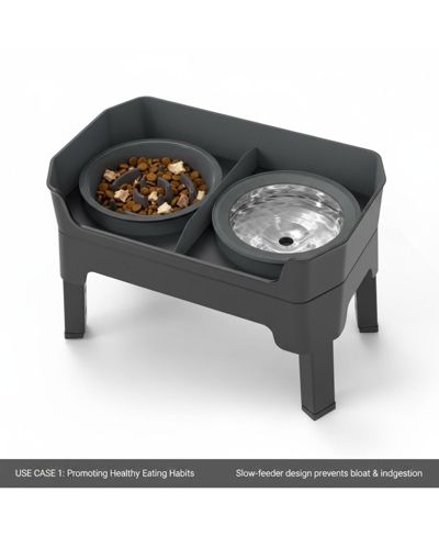 Подставка для мисок ARONKL 4 In 1 Adjustable с 2 Stainless Anti-Spill мисками