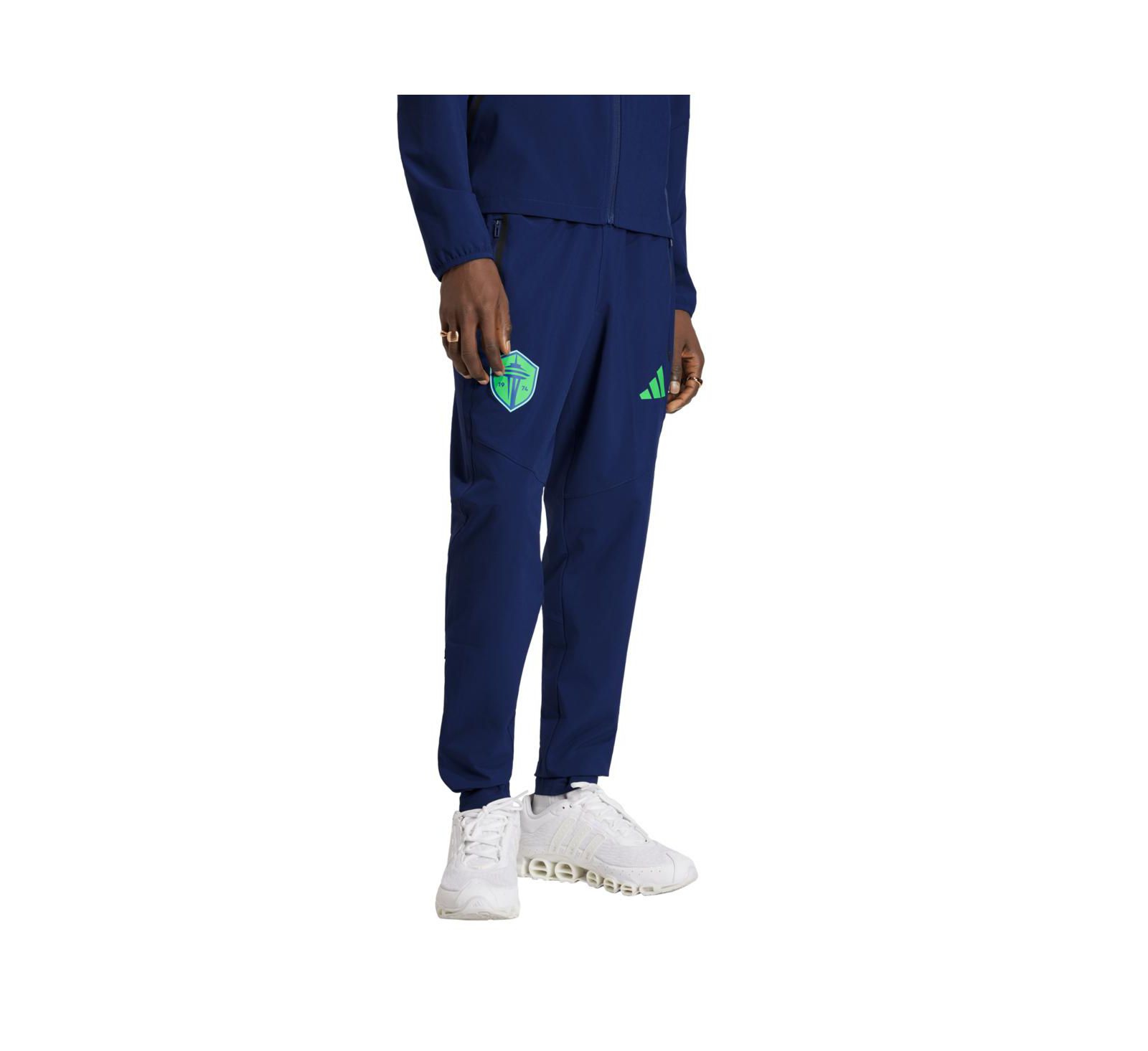 Adidas Мужские темно-синие брюки для путешествий Adidas Seattle Sounders FC Tiro