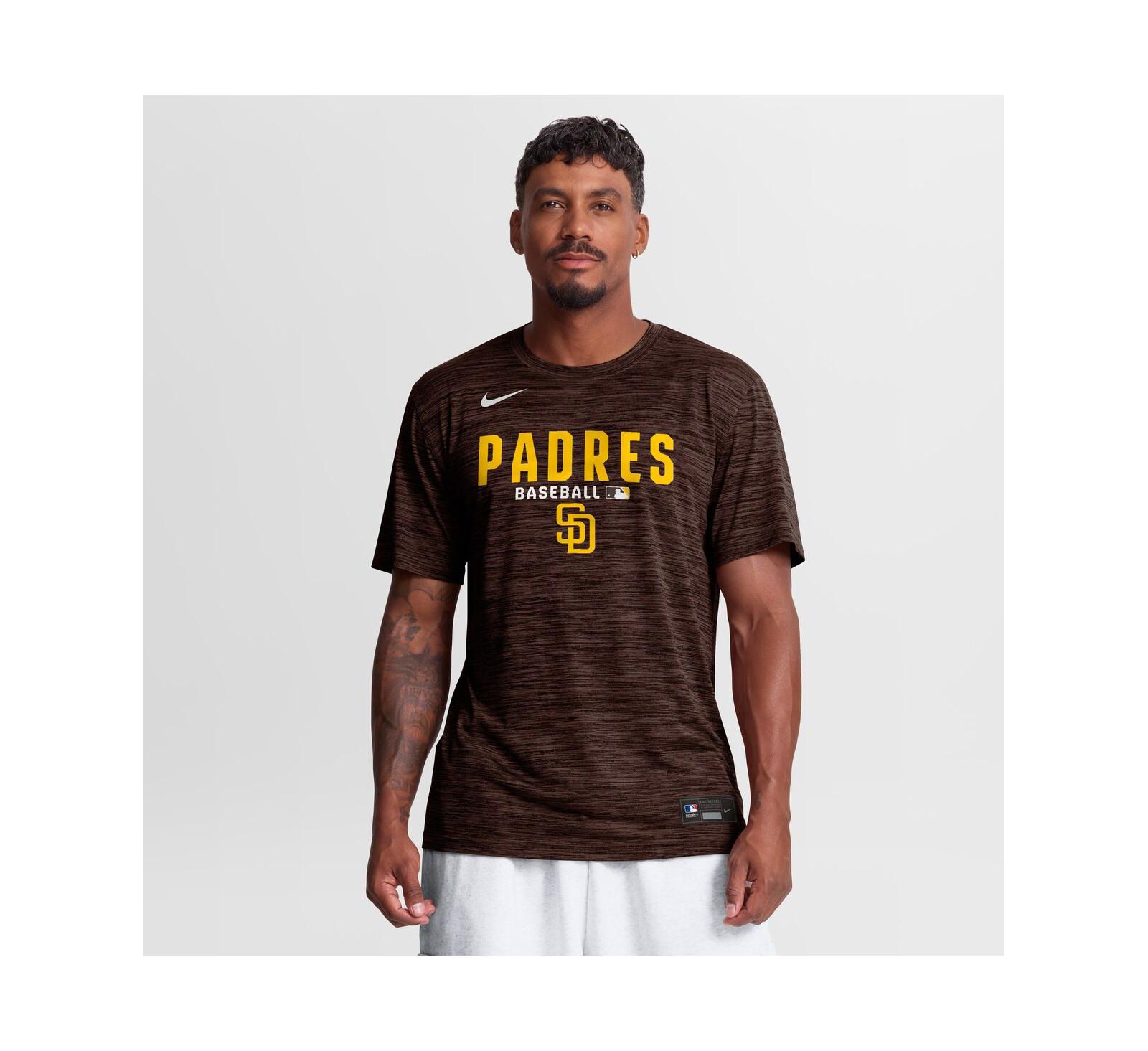 Nike Men's Brown San Diego Padres Authentic Collection Velocity Dri-FIT T-Shirt