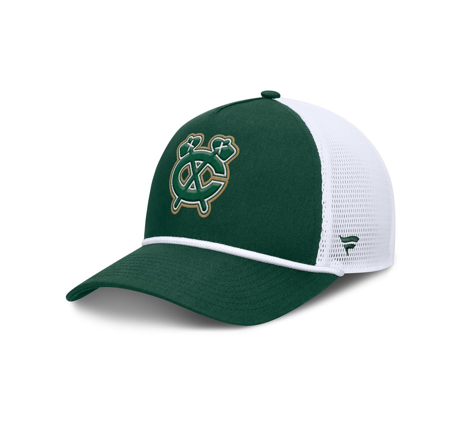 Мужская бейсболка Fanatics Green/White Chicago Blackhawks Bermuda A-Frame Adjustable Hat