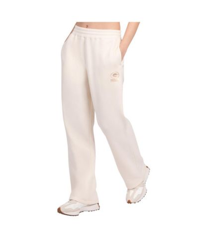 Женские флисовые брюки Starter Cream Green Bay Packers Pastel High Waisted Travel Fleece Pants