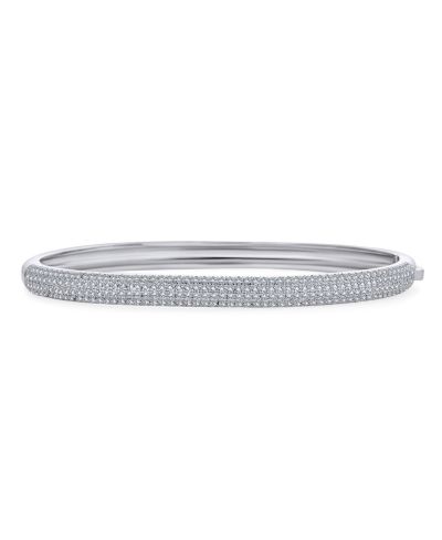 Bling Jewelry Classic CZ Micro Pave Cubic Zirconia Stackable Half Eternity Bangle Bracelet