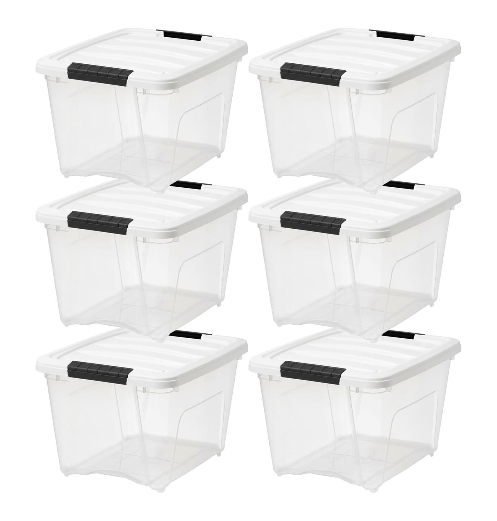 IRIS USA 19 Qt Stackable Plastic Storage Bins with Lids