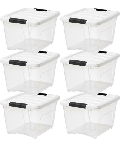 IRIS USA 19 Qt Stackable Plastic Storage Bins with Lids