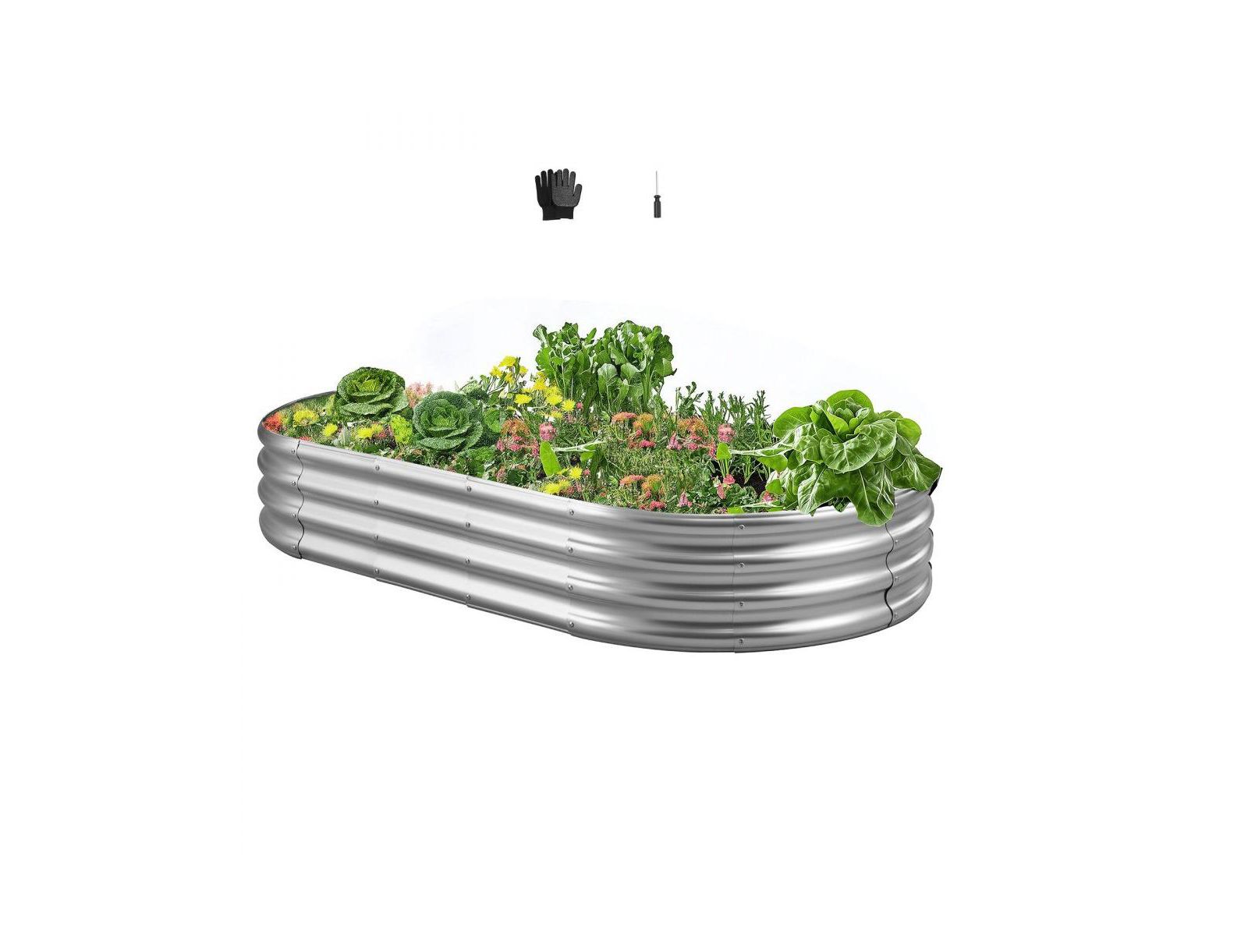 Slickblue Large Outdoor Metal Planter Box Open Bottom Design