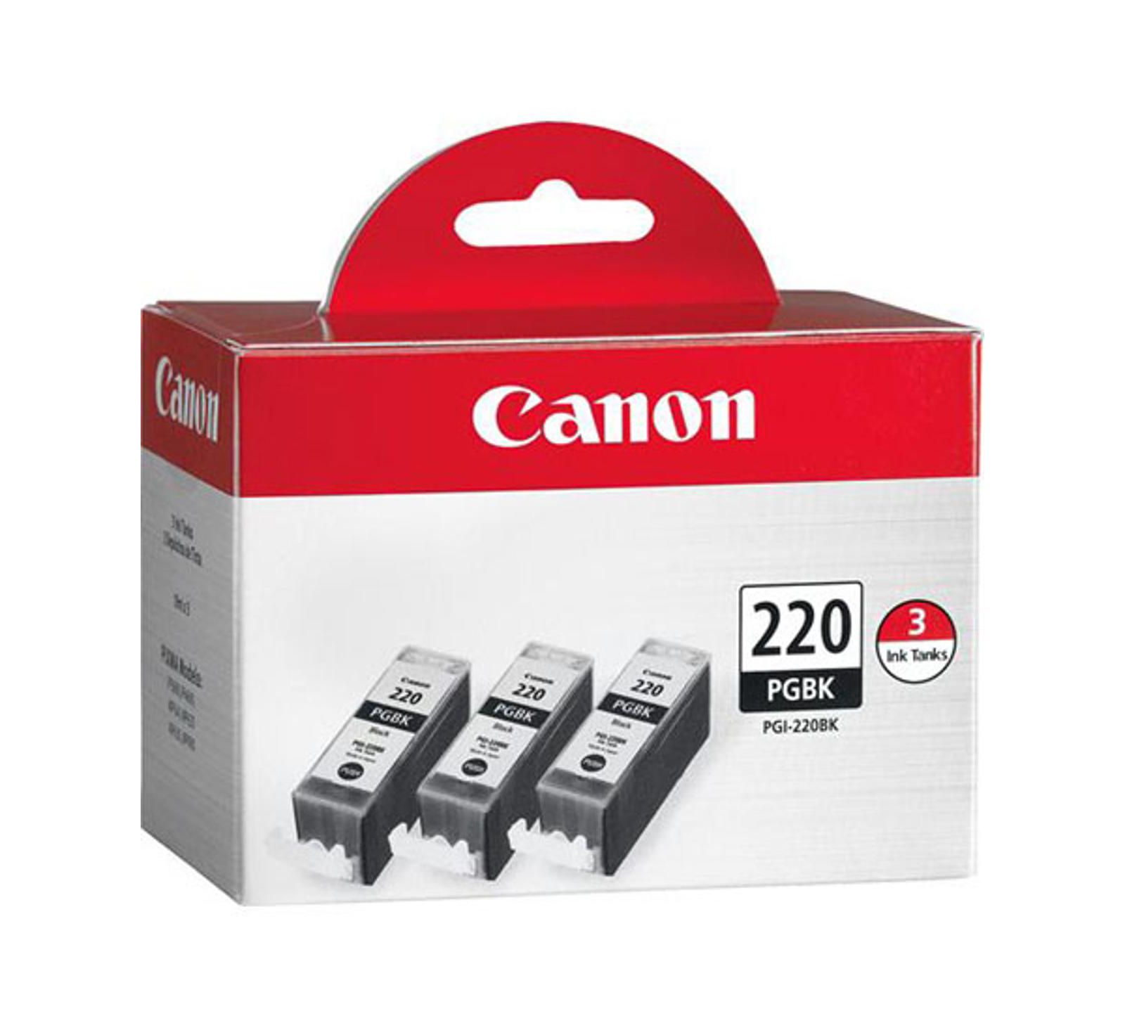 Canon комплект из 3 черных картриджей PGI-220BK для принтеров PIXMA iP, MP, MX серии