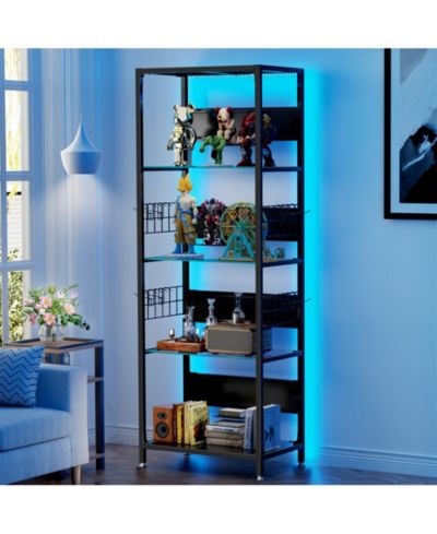 Стеклянная витрина RAINSKEN с RGB LED подсветкой и 4 ярусами
