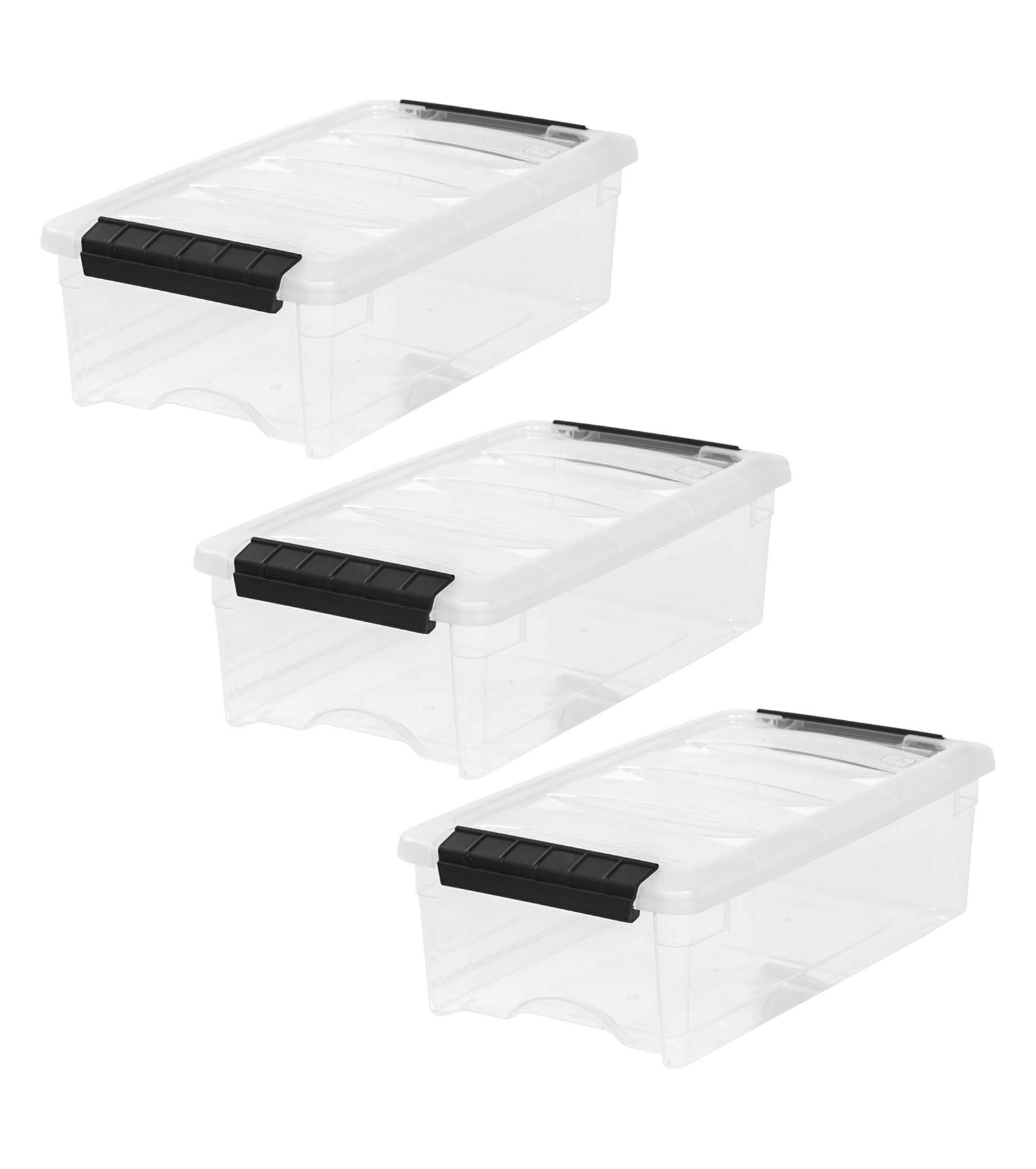 Контейнеры для хранения IRIS 6 Qt Plastic Stackable with Latching Lids Clear/Black