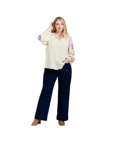 Женская блузка AVENUE Plus Size Chloe Embroidered