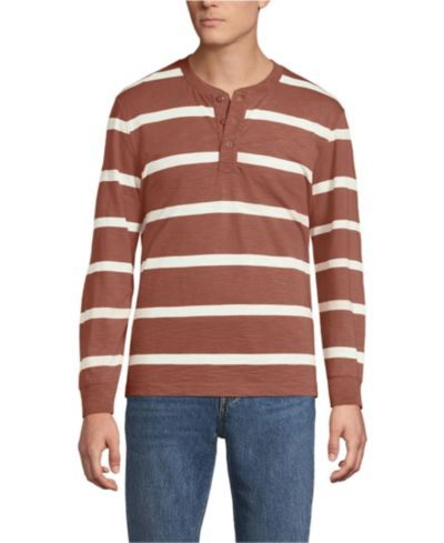 Lands' End Мужская футболка Henley с длинным рукавом