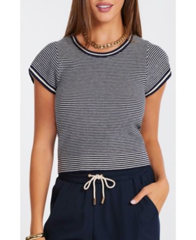 Bishop + Young Women's BISHOP + YOUNG Hepburn Short Sleeve Stripe Sweater