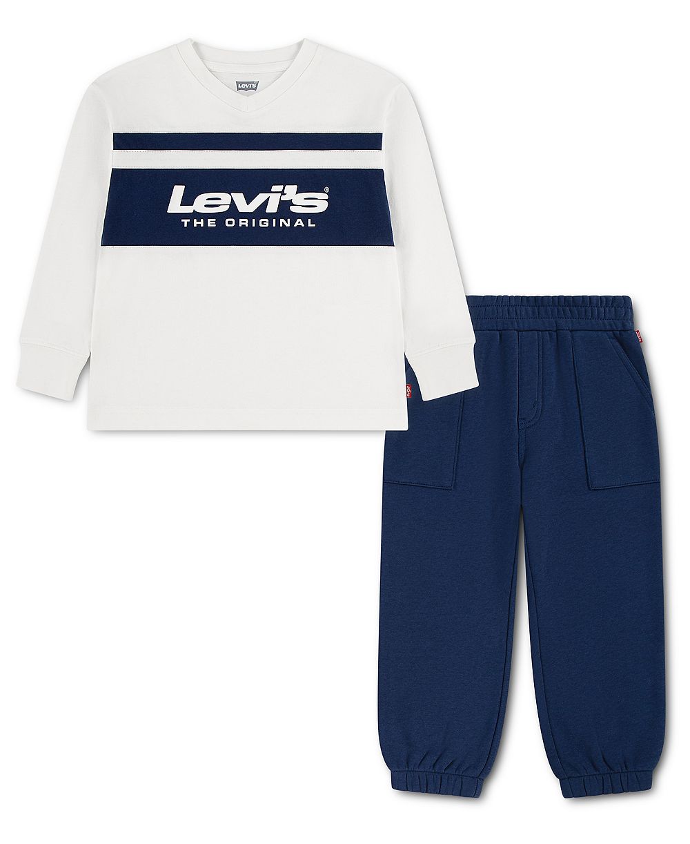 Детский комплект Levi's Toddler Boys' 2T-4T Downtown Sweatshirt и Joggers, 2-Piece Set