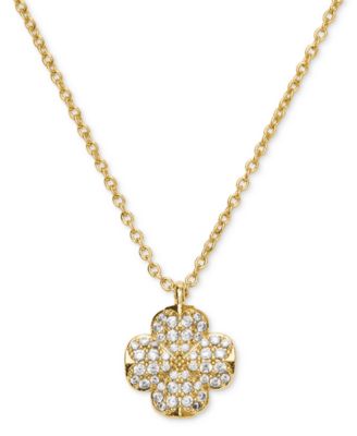 kate spade new york кулонная подвеска Flower Pave Mini Gold Plated