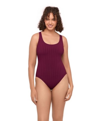 Женский слитный купальник S3 Apparel Smoothing and Sculpting Scoop Neck X-Back Wide Rib