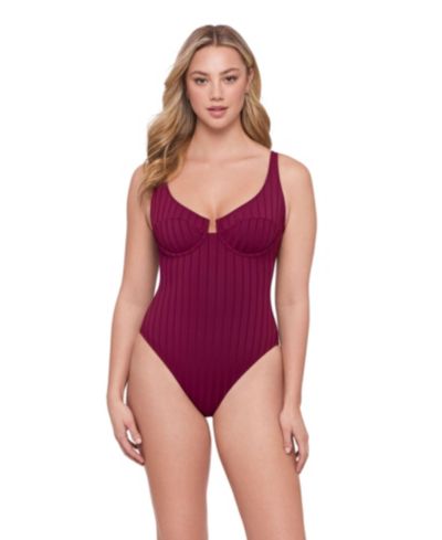 S3 Apparel Женский Smoothing and Sculpting Wide Rib Scoop Neck Underwire One-Piece Swimsuit