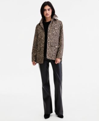 MICHAEL Michael Kors Women's Hooded Leopard-Print Anorak Jacket, Created for Macy's