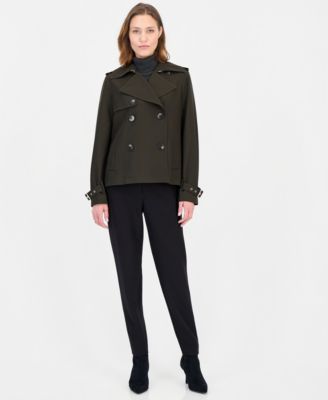 MICHAEL Michael Kors Women's Drapey Short Trench Coat, Created for Macy's