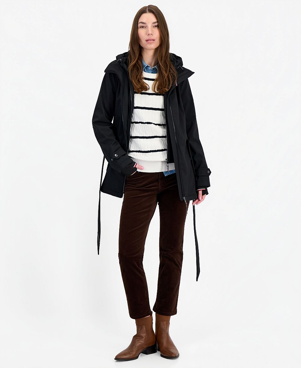 Tommy Hilfiger Women's Hooded Belted Softshell Coat, Created for Macy's