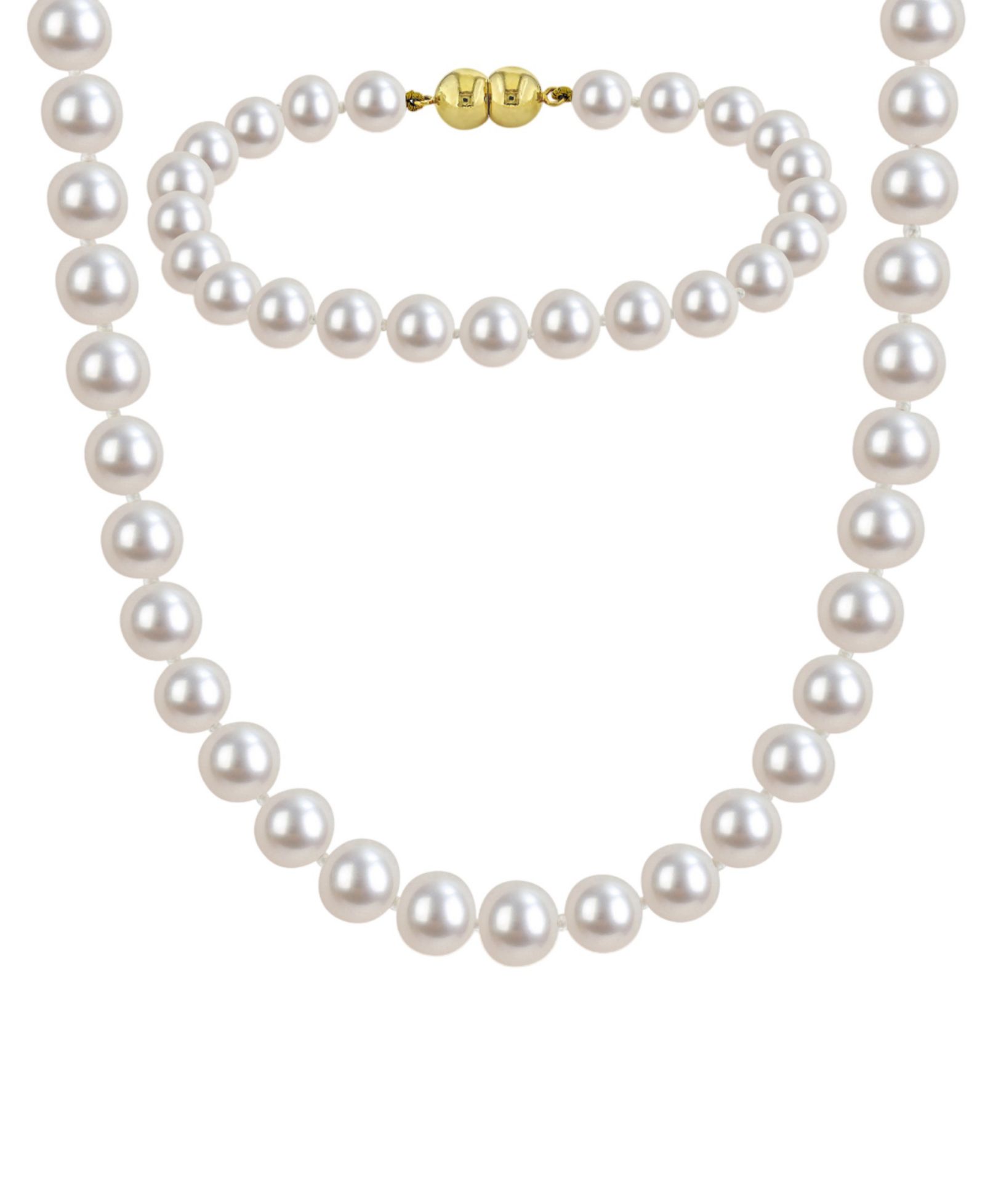 Набор из ожерелья и браслета Macy's 2-Pc. Cultured Freshwater Pearl (6-7mm) из 18k Gold over Sterling Silver