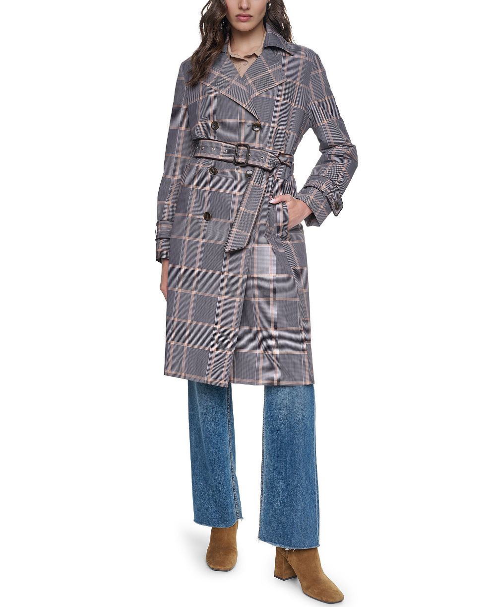 Cole Haan Women's Plaid Trench Coat