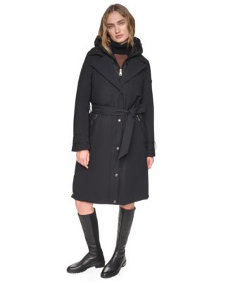DKNY женский тренч с поясом и капюшоном