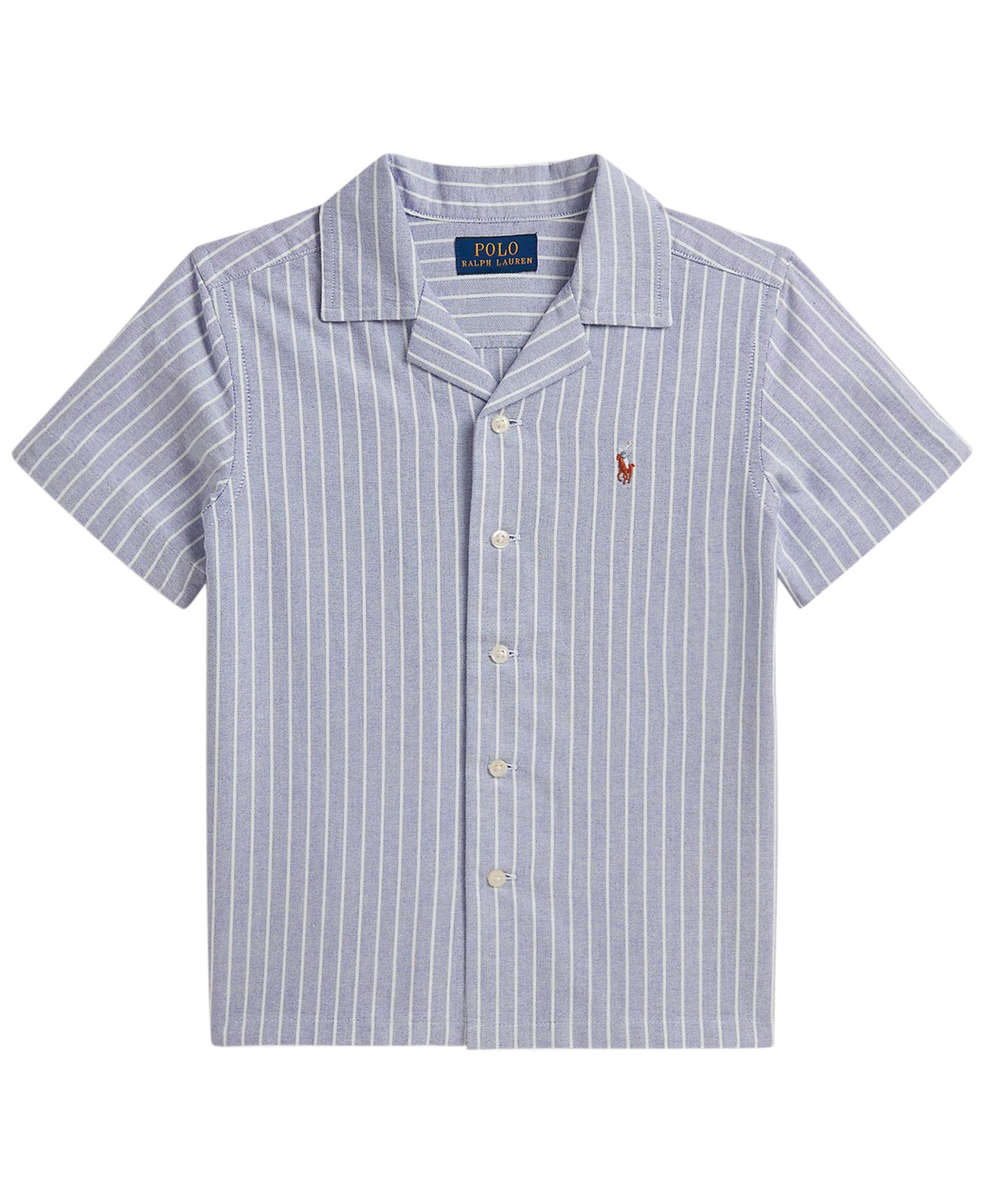 Детская хлопковая рубашка Polo Ralph Lauren 2-7 Striped Oxford Camp
