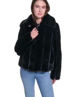 KARL LAGERFELD PARIS Women's Short Faux Fur Jacket