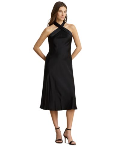 Женское коктейльное платье Lauren Ralph Lauren Tie-Back Charmeuse Halter