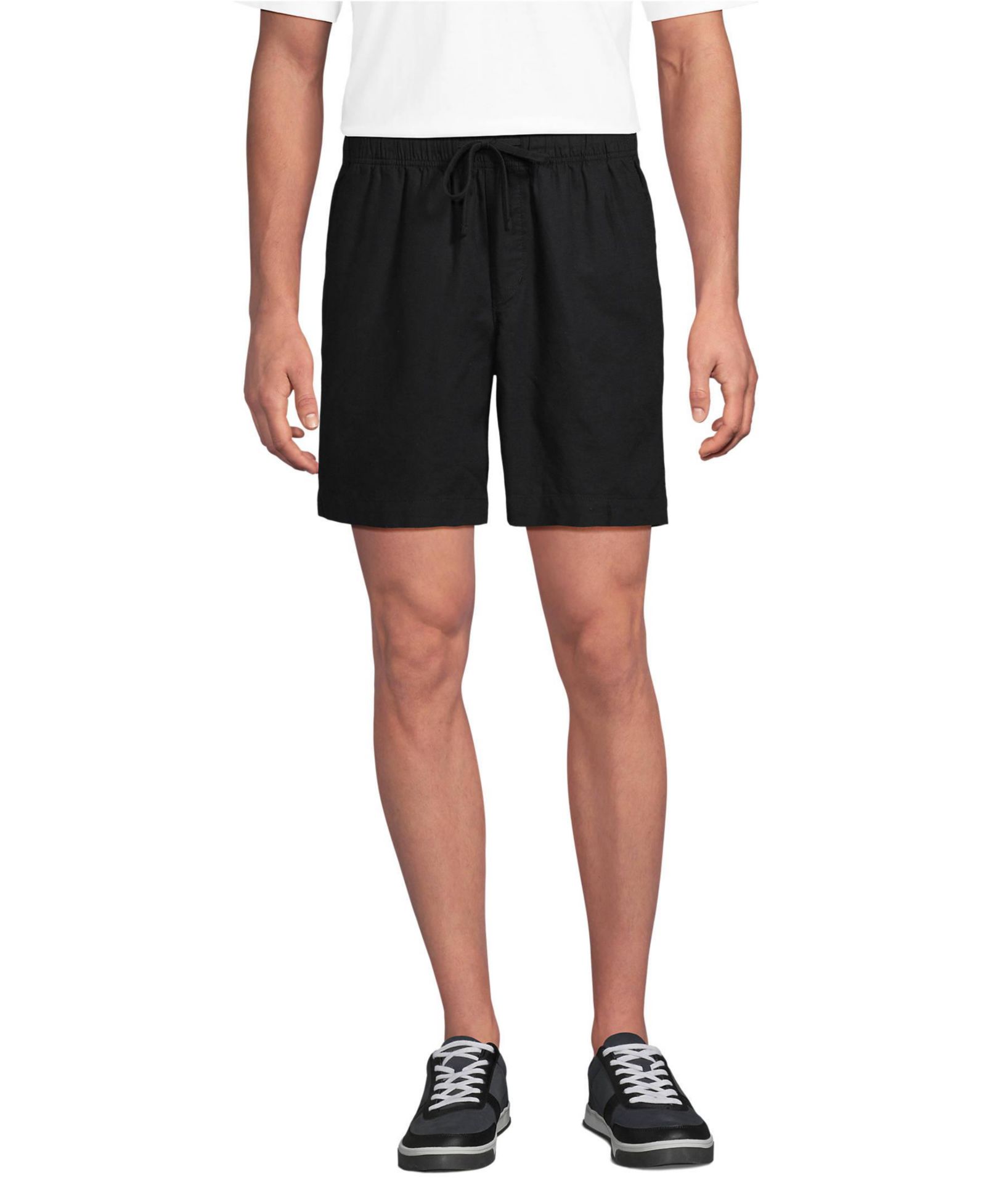 Lands' End Men's 7" Linen Blend Pull On Deck Short