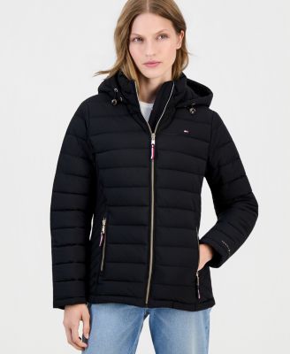 Женский стеганый пуховик с капюшоном, складной, размер Petite, Tommy Hilfiger