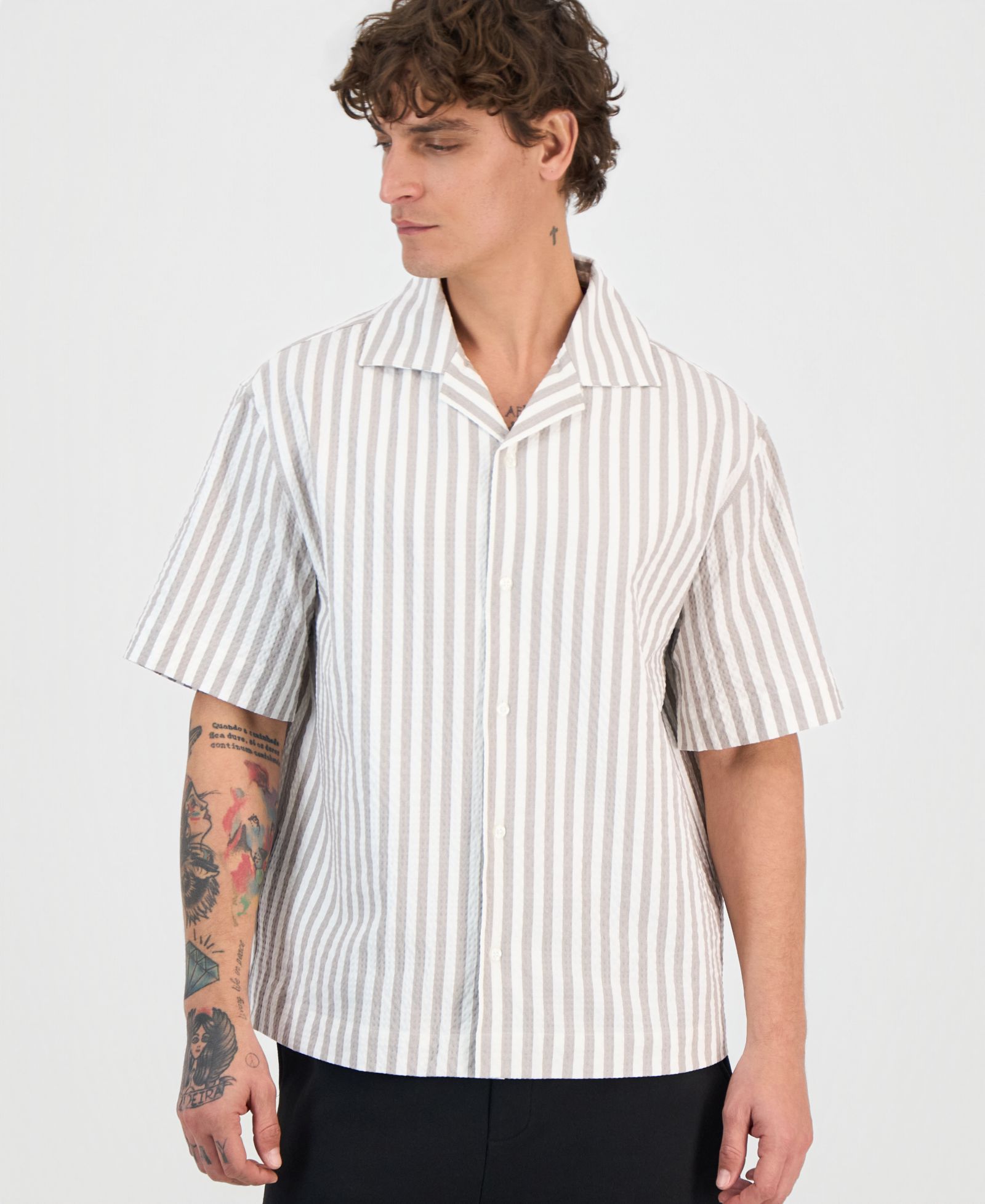Hugo by Hugo Boss Espino Cotton-Blend Striped Button Shirt