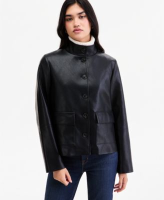 Calvin Klein женская куртка с воротником-стойкой из искусственной кожи