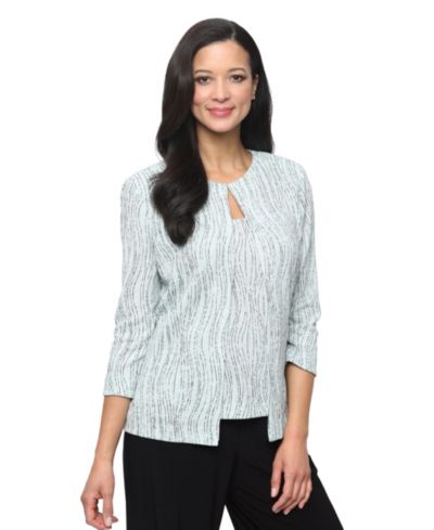 Комплект из 2 шт. Alex Evenings Petite 3/4-Length-Sleeve Jacket и топ с круглым вырезом