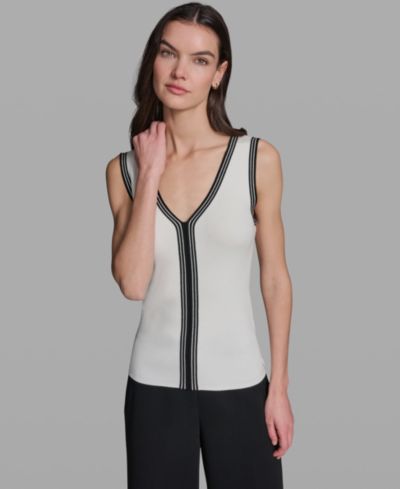 KARL LAGERFELD PARIS Women's V-Neck Sweater