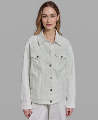 KARL LAGERFELD PARIS Women's Long-Sleeve Collared Jacket