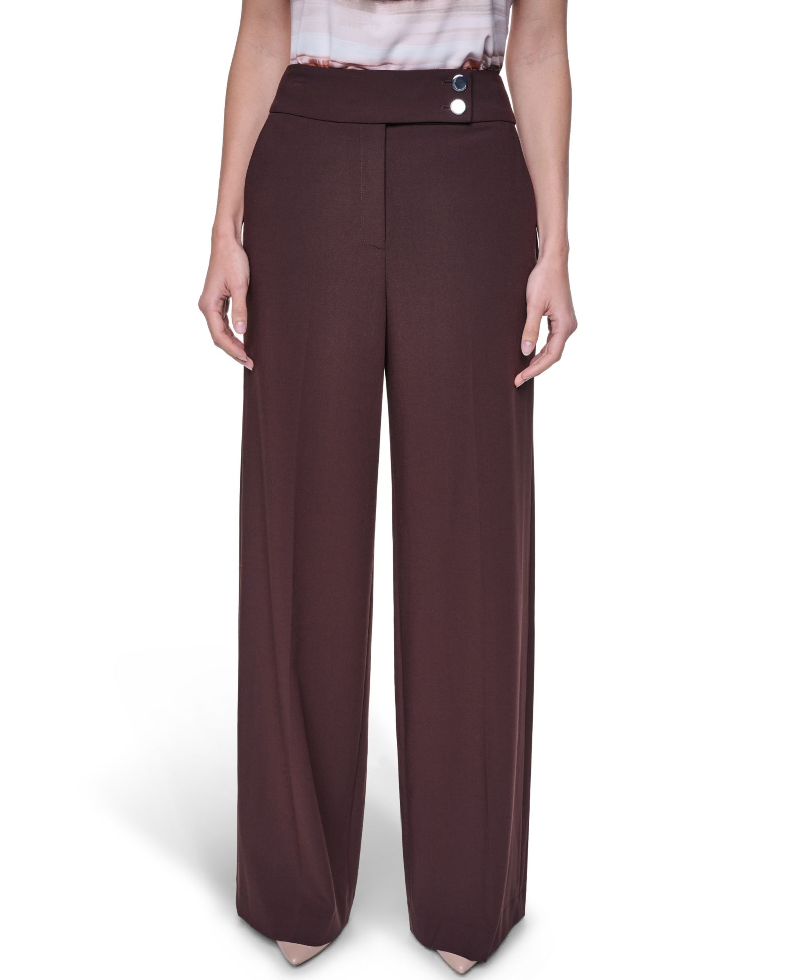 Calvin Klein Women's Mid-Rise Wide-Leg Pants
