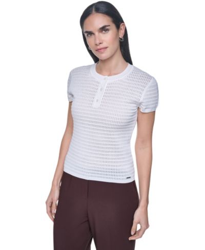 Calvin Klein Women's Crewneck Short-Sleeve Sweater