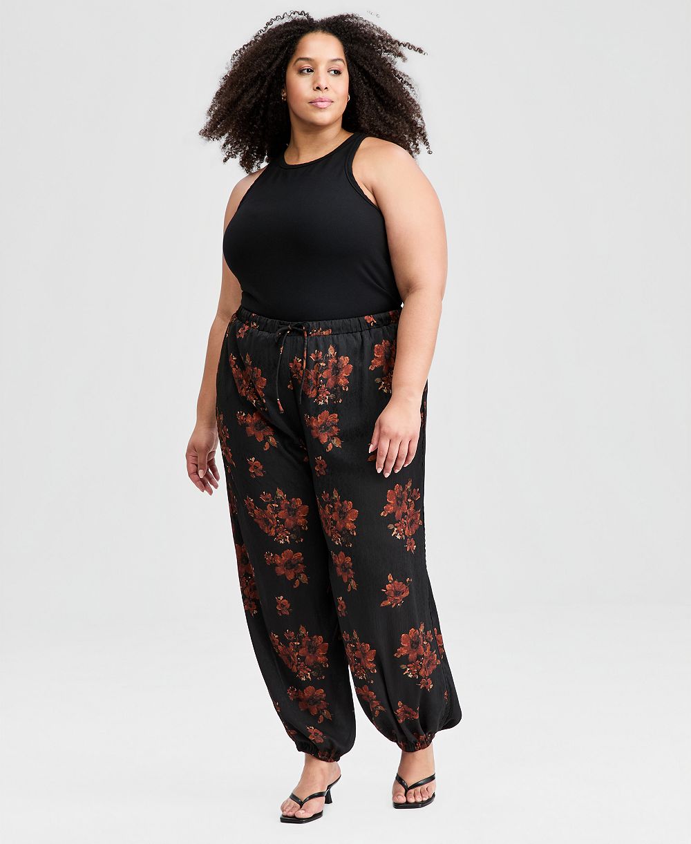 Цветные брюки Plus Size And Now This с цветочным принтом