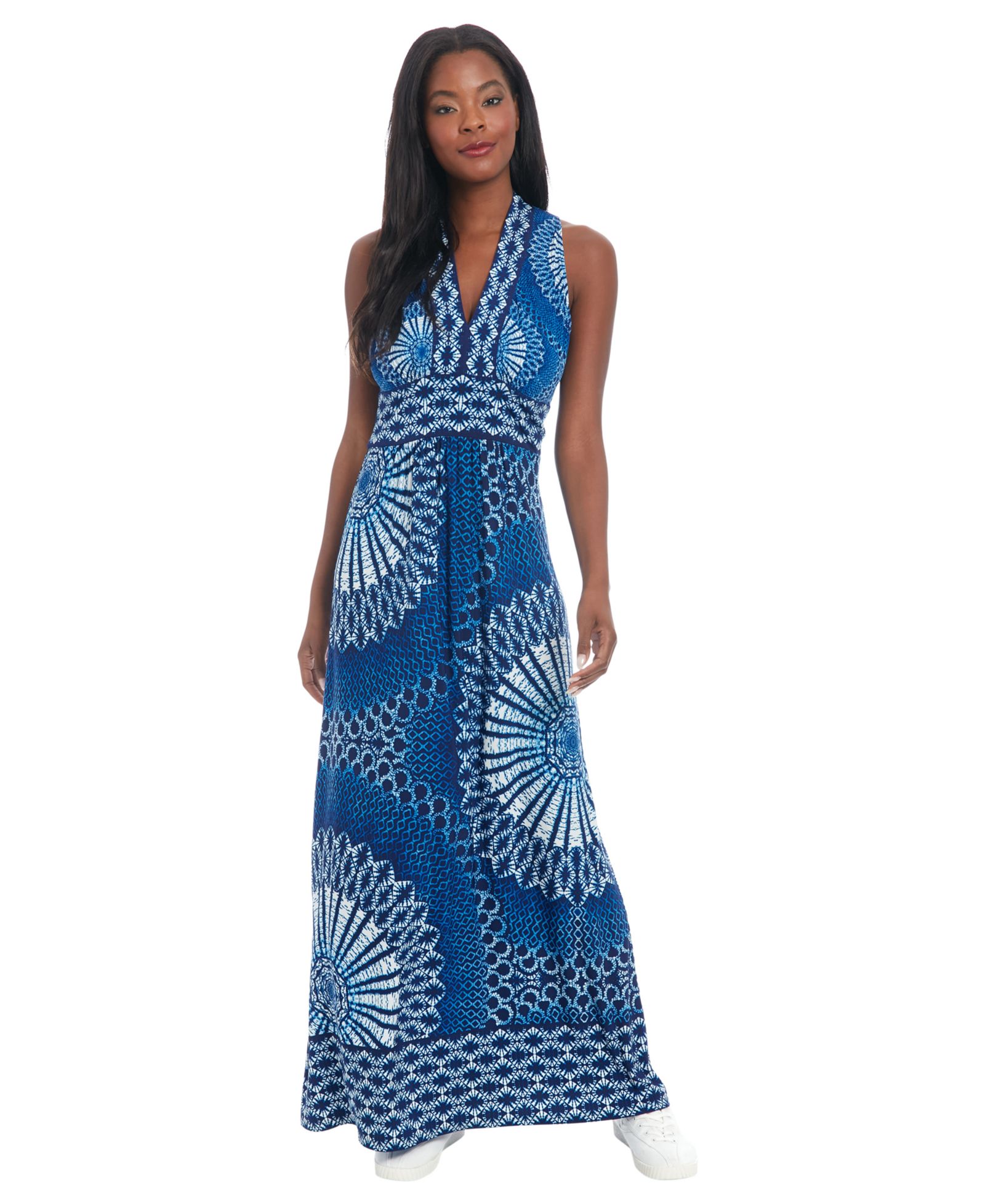 Платье London Times Petite Sleeveless V-Neck Maxi