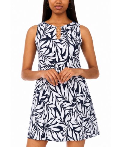 MSK Petite Keyhole-Neck A-Line Dress