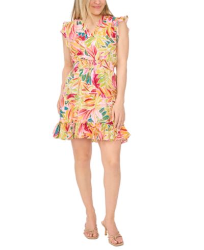 Платье MSK Petite Smocked Waist V-Neck Tiered