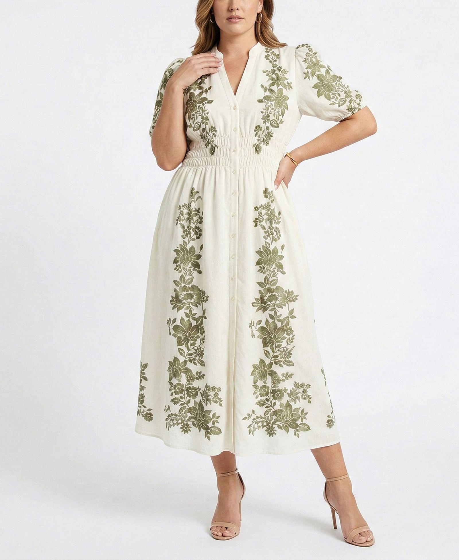 Женское макси-платье Taylor Plus Size Short-Sleeve V-Neck