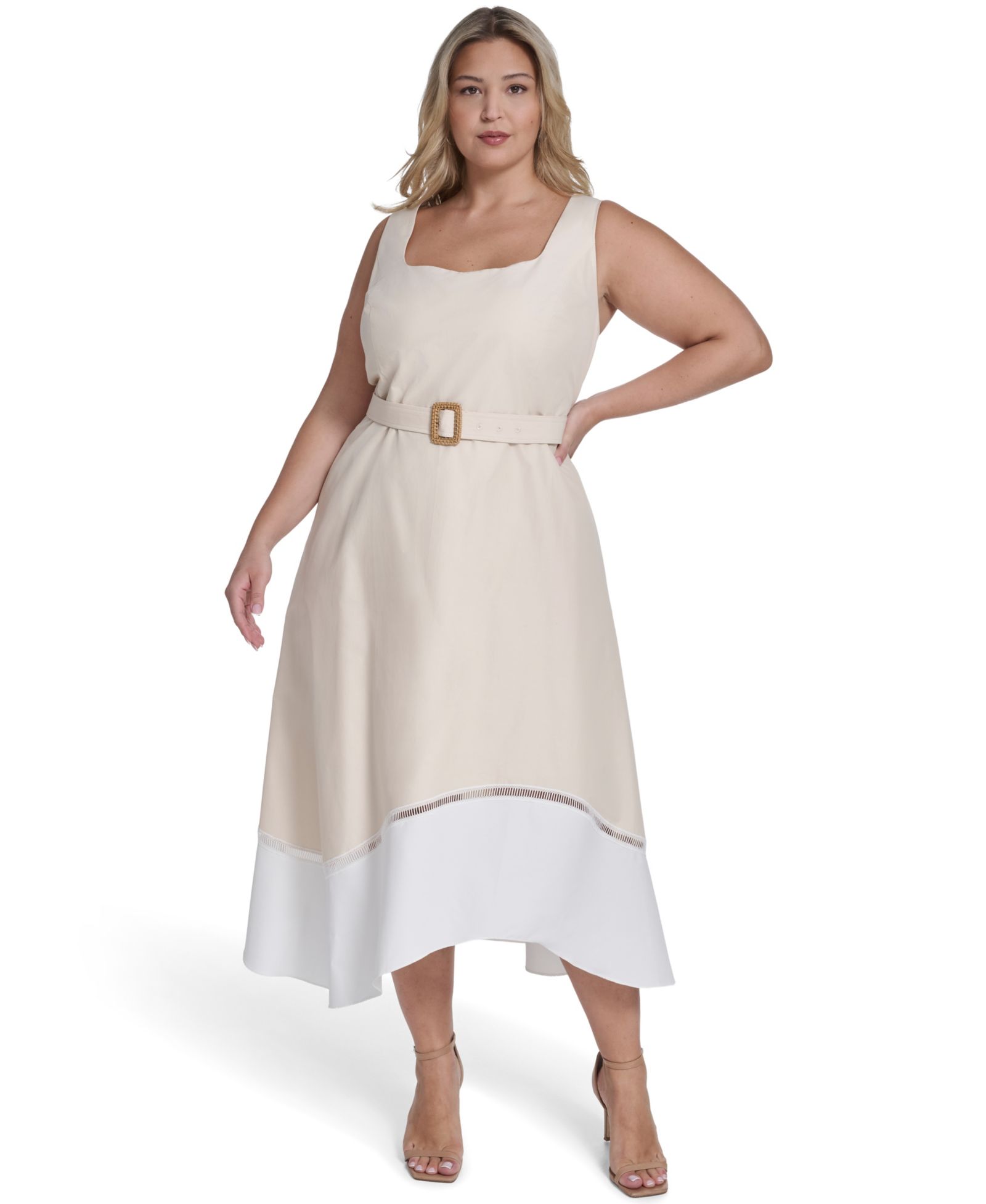 Женское платье миди Eliza J Plus Size с квадратным вырезом