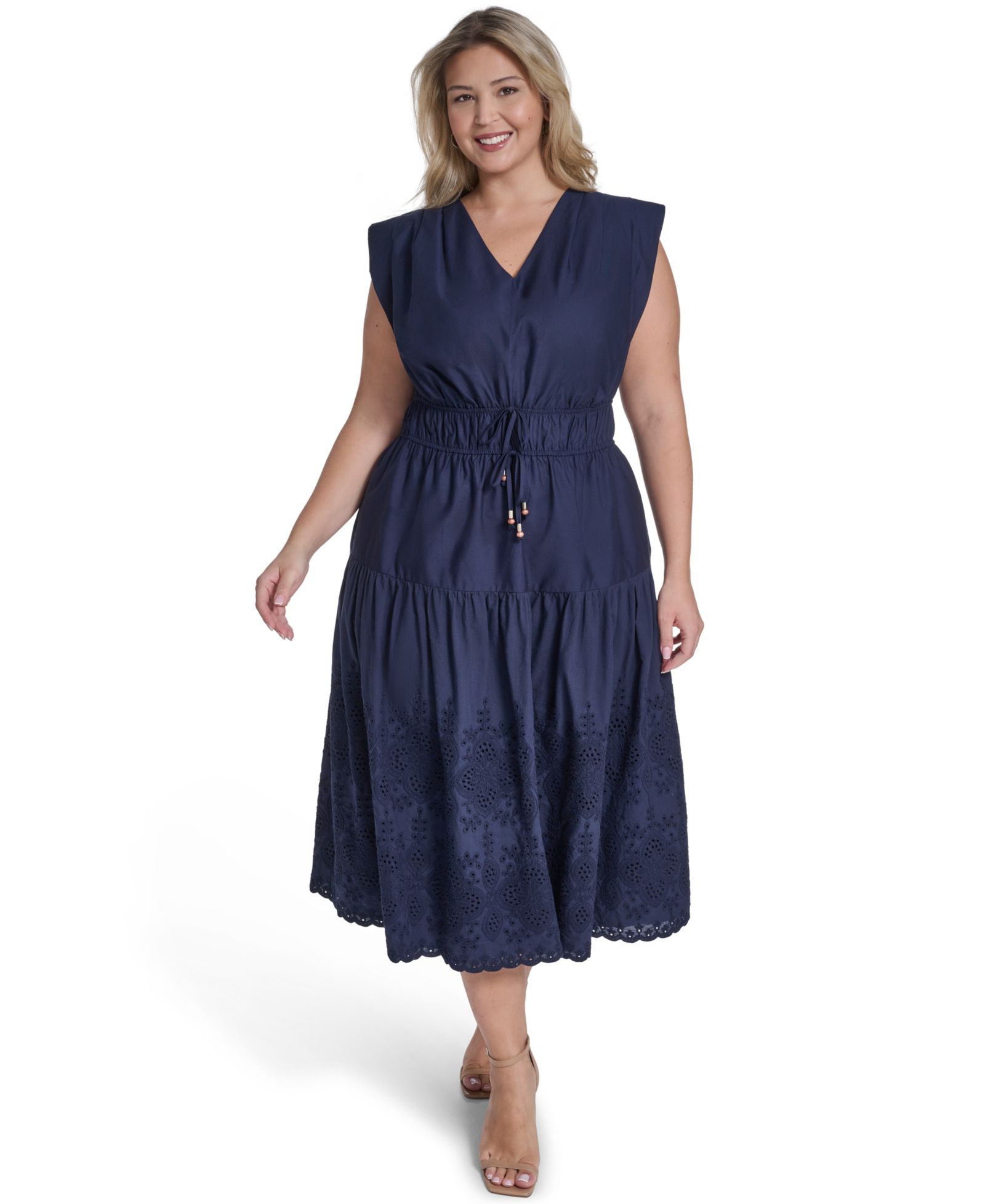 Женское миди-платье Plus Size с вышивкой от Eliza J