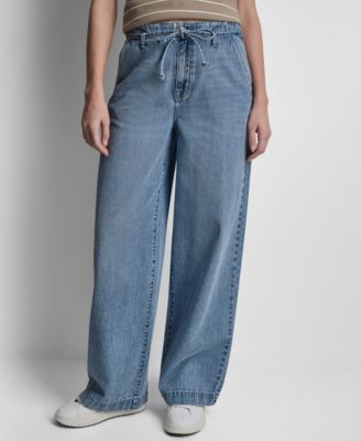 Женские брюки DKNY Jeans с высокой посадкой и широкими штанинами