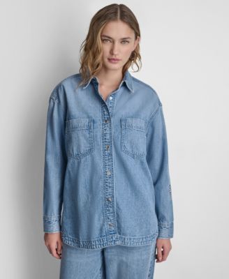 Женская рубашка DKNY Jeans, свободного кроя, с длинным рукавом