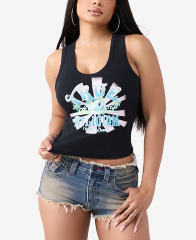 True Religion Женский майка-топ True Religion Crystal Halter Rib Tank Top