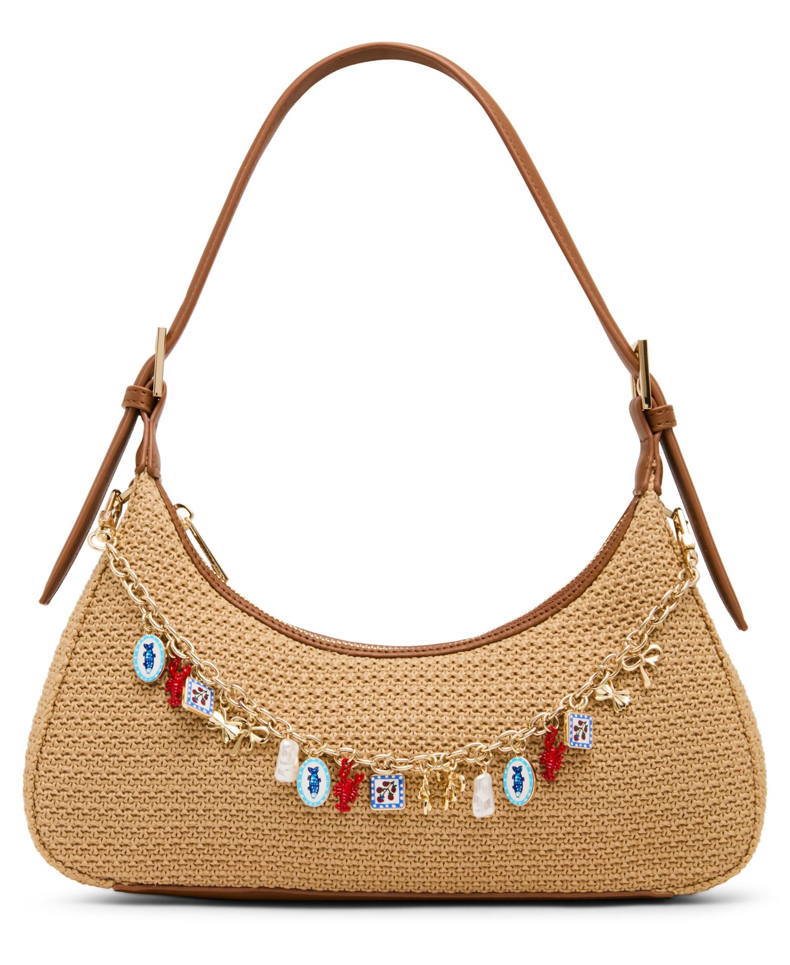 Madden Girl Nicoles Straw Medium Shoulder Handbag